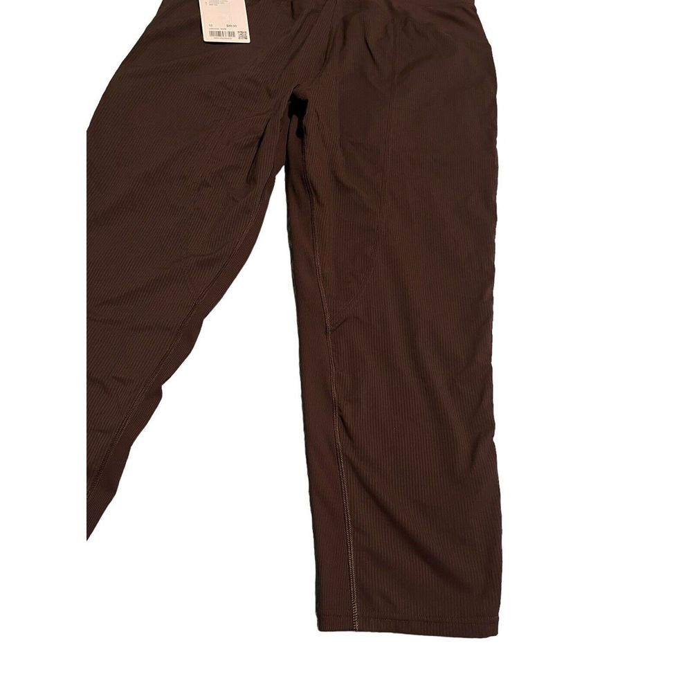 Lululemon Pants Jogger Womens Size 10 Brown Ribbed Dance Studio Cropped NEW - Picture 11 of 15